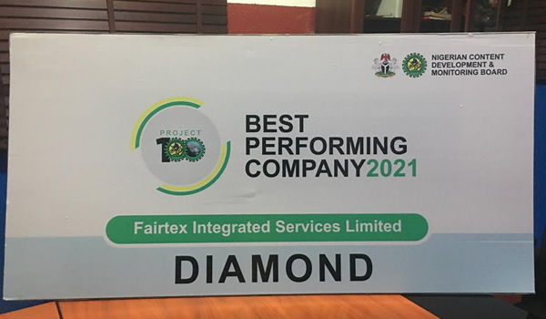 NCDMB Through It's Project 100 Initiative Recognizes Fairtex With Various Awards