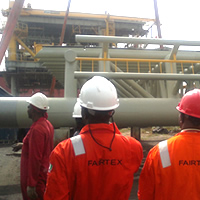 weighing of boat landing weighed 47.94 tons, and subsea template that weighed 48.0 tons all constructed by nigerdock (nig) plc